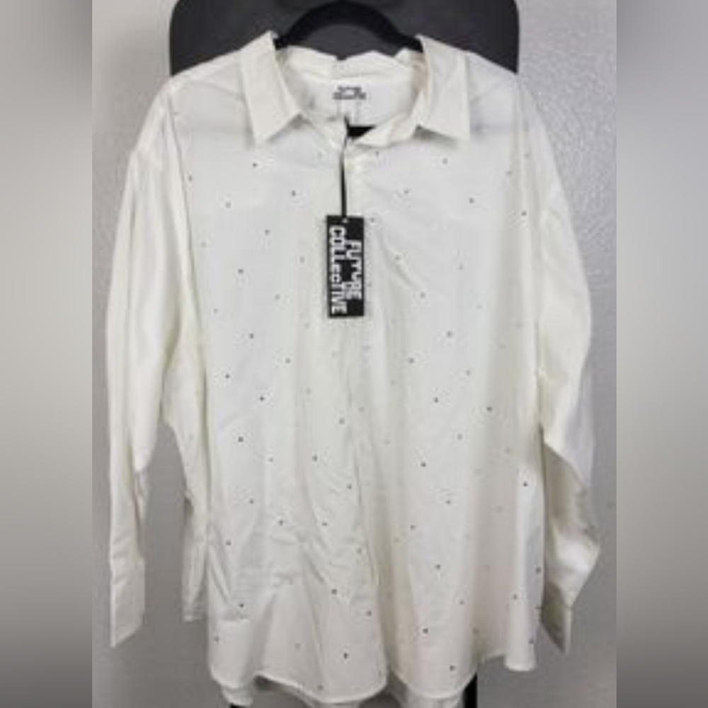 Future Collective Men's Cream Button Down Shirt